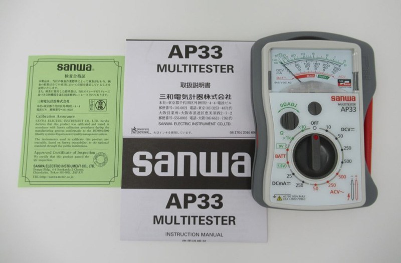 Trọn bộ sản phẩm đồng hồ vạn năng chỉ thị kim Sanwa AP33