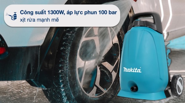 Máy rửa xe Makita công suất 1300W phù hợp với cả các gia đình và công xưởng