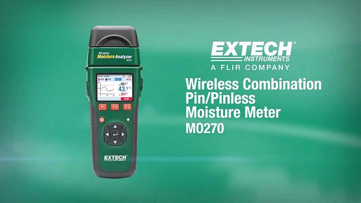 Máy đo độ ẩm gỗ kim và Pinless Extech MO270