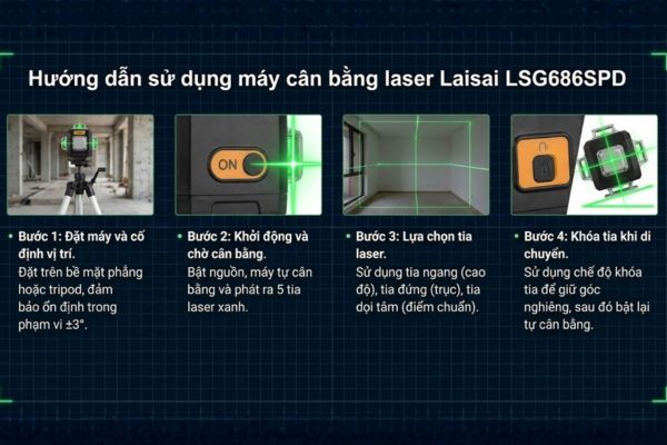 Hướng dẫn sử dụng máy cân bằng laser Laisai LSG686SPD