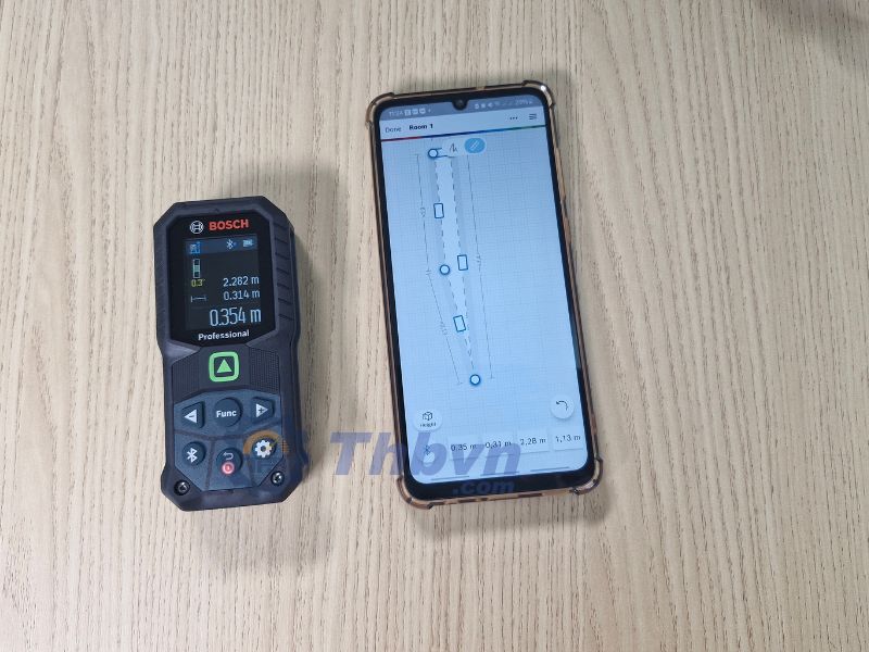 Bosch GLM 50-27 CG có tính năng kết nối Bluetooth với điện thoại
