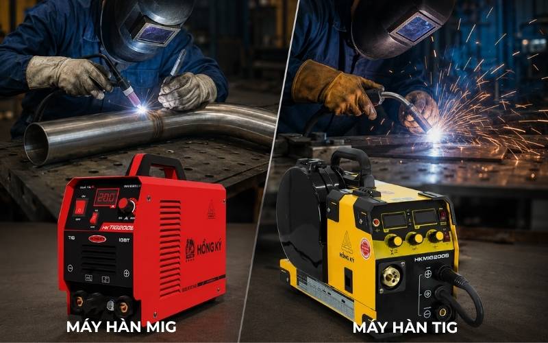 Cả TIG và MIG đều có thể sử dụng trên đa dạng loại kim loại