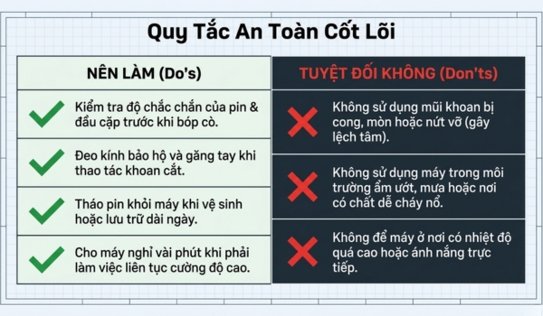 Lưu ý để sử dụng Bosch GSB 120-LI GEN II hiệu quả và an toàn 