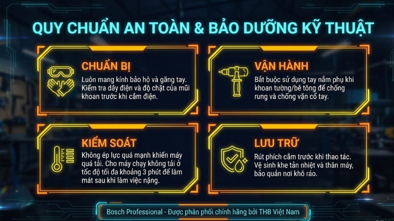 Những điều cần lưu ý khi khoan và bắt vít bằng Bosch GSB 13RE 