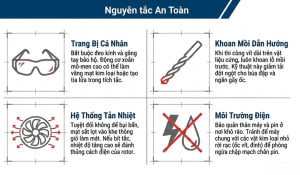 Một số nguyên tắc an toàn cần lưu ý khi sử dụng Bosch GDS 18V-350