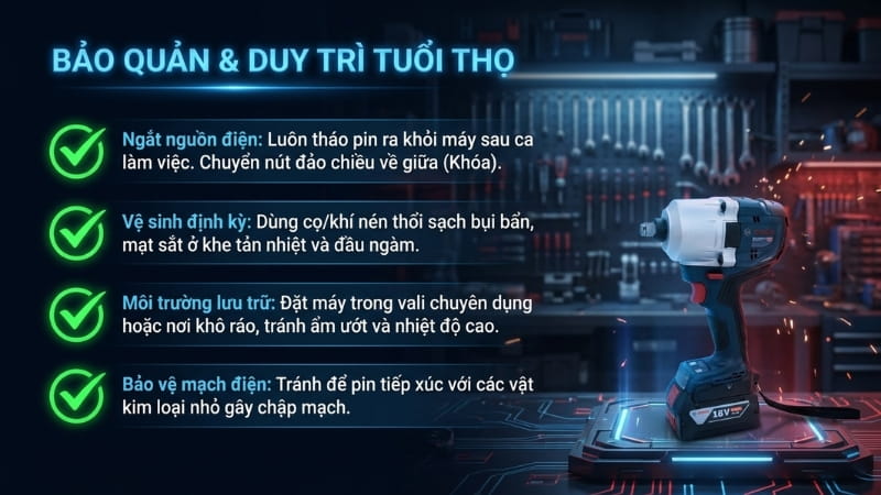 Lưu ý khi sử dụng máy bắn bu lông pin Bosch GDS 18V-780