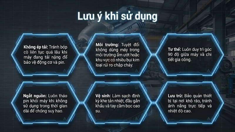 Lưu ý để sử dụng Bosch GDS 250 LI tháo siết bu lông hiệu quả, an toàn 