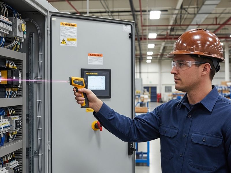 Máy đo nhiệt độ Fluke 566 được sử dụng trong hệ thống điện