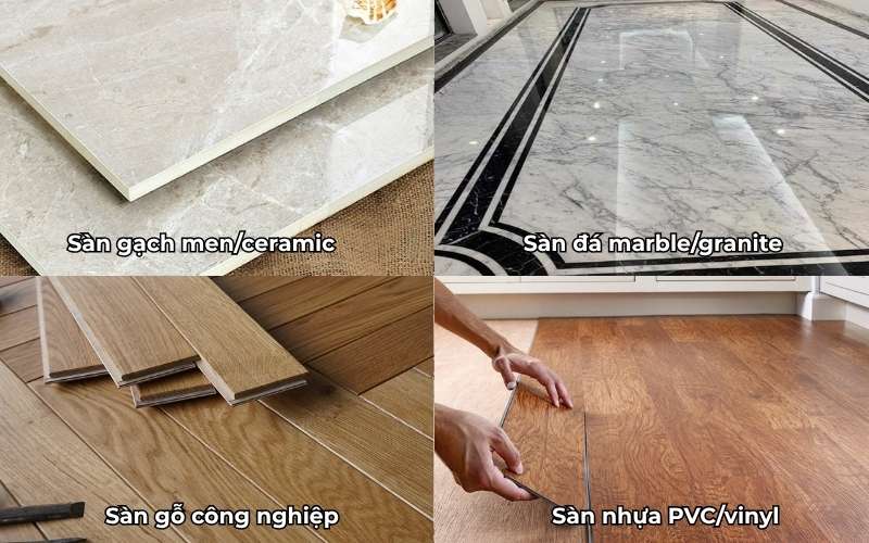Các loại mặt sàn phổ biến trong căn hộ gia đình