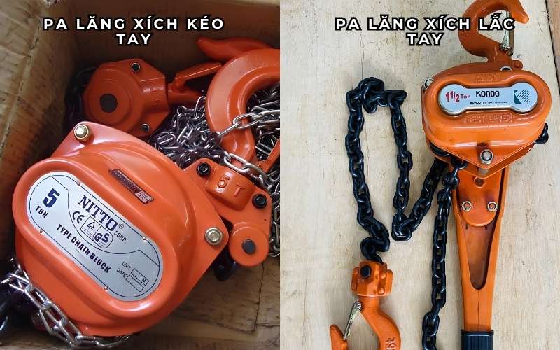 Pa lăng xích kéo tay và pa lăng xích lắc tay có cách sử dụng không quá khác biệt 