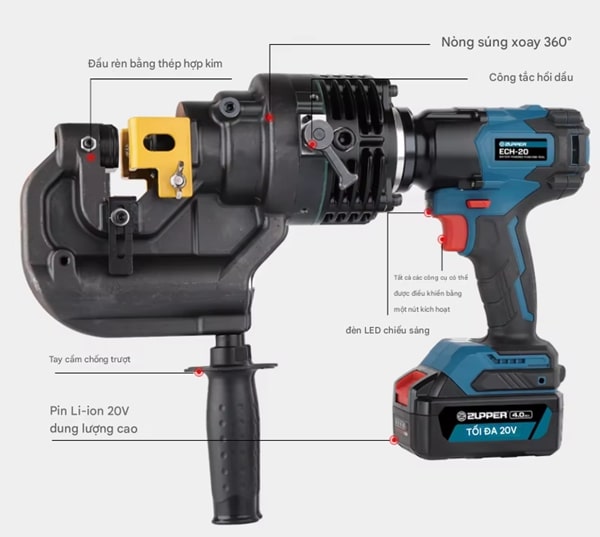 Thiết kế chắc chắn của máy đột thủy lực ZUPPER ECH-20