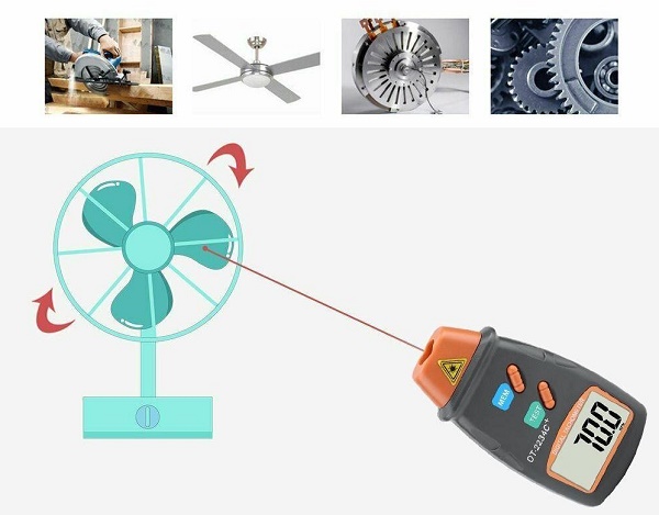 Máy đo tốc độ vòng quay xác định tốc độ quay của vật
