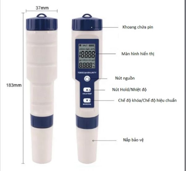 Cấu tạo của máy đo độ mặn Total Meter EZ-9909SP